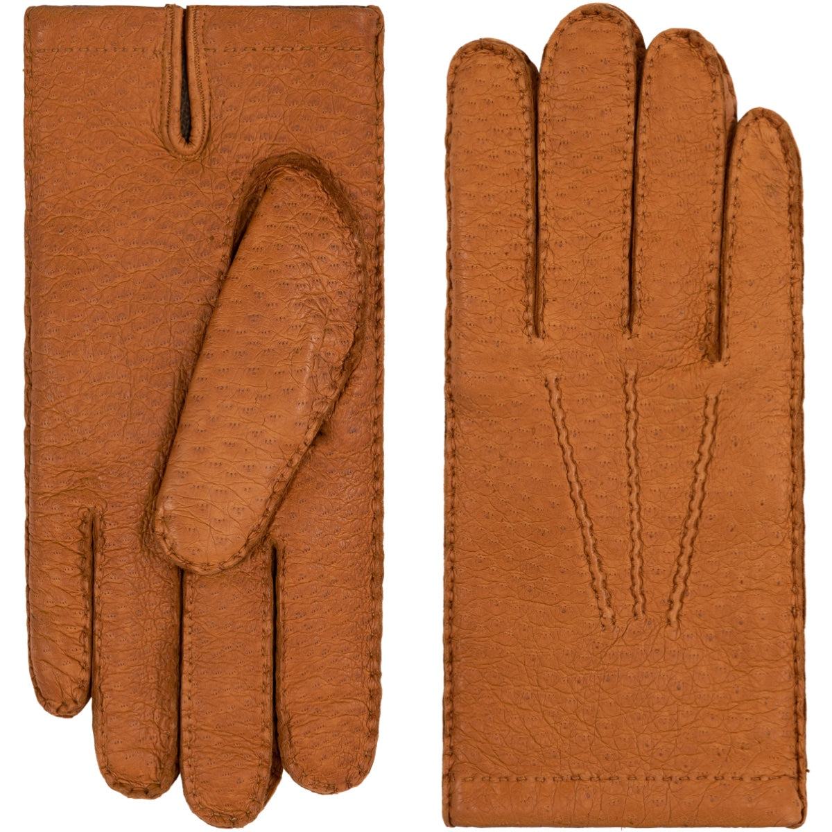 Antonio (Braun) - Handschuhe aus Kaschmirfutter mit Peccary-Leder