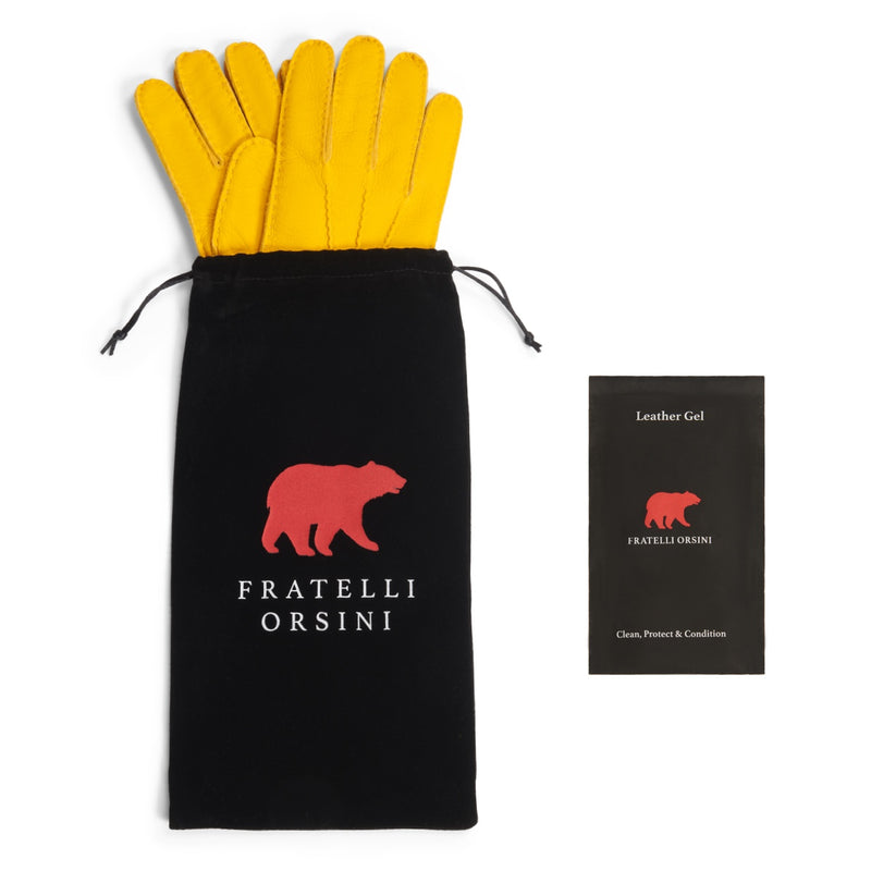- Orsini® Handgefertigt Italien Kaschmir Damen in Fratelli Braun Lederhandschuhe –